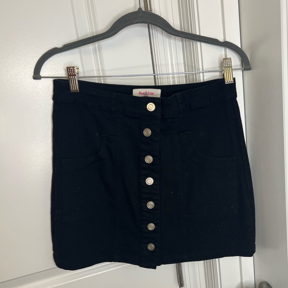 Black Denim Skirt